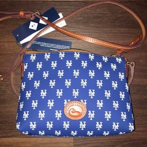Dooney & Bourke New York Mets Leather & Canvas Crossbody Adjustable Tote Bag NWT